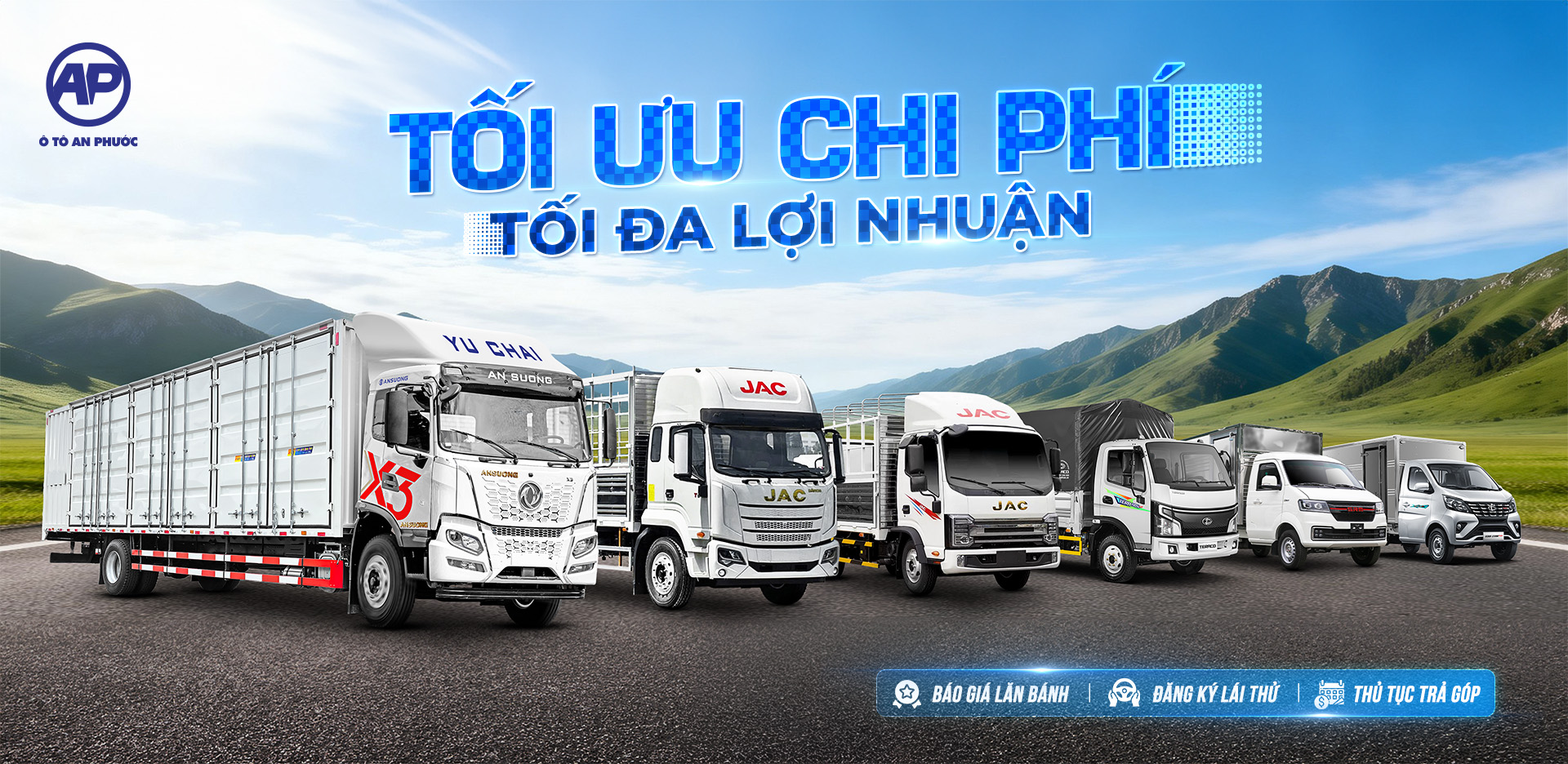 Banner xe tải Dongfeng X3, xe tải Jac, xe tải Teraco, xe tải SRM