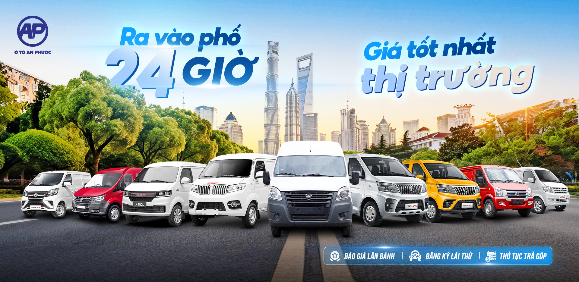 Xe tải van giải pháp vào phố 24/24