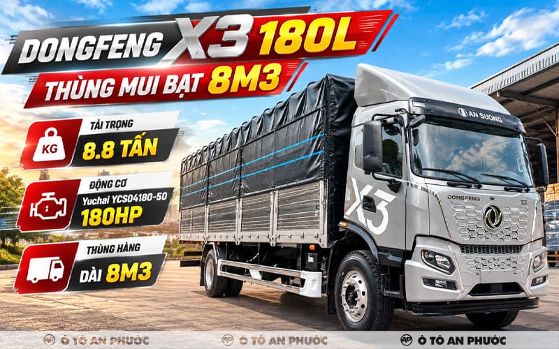 Xe tải Dongfeng X3 thùng mui bạt 8m3