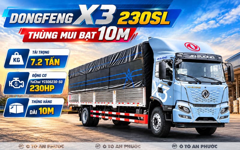 Xe tải Dongfeng X3 230SL thùng mui bạt