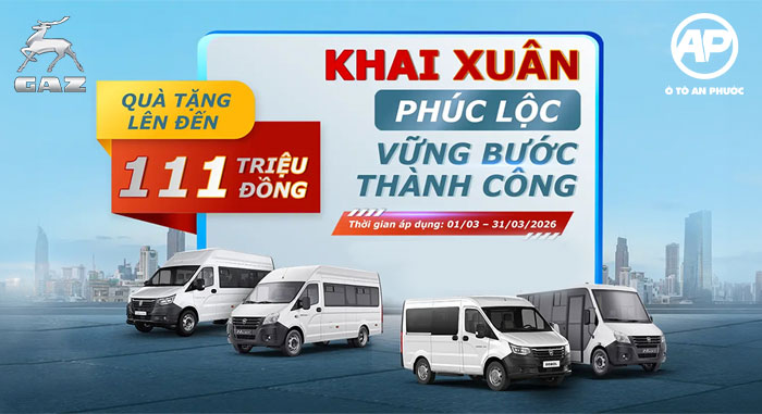 Khuyến mãi xe Gaz minibus tháng 3