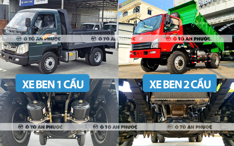 Xe ben 2 cầu và xe ben 1 cầu