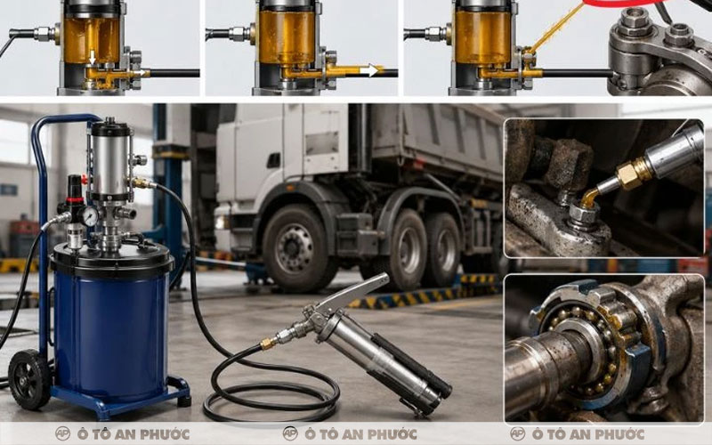 Bơm mỡ xe đầu kéo