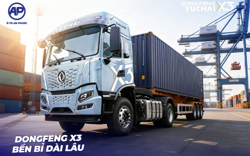 Đầu kéo Dongfeng X3 và gắn mooc xương