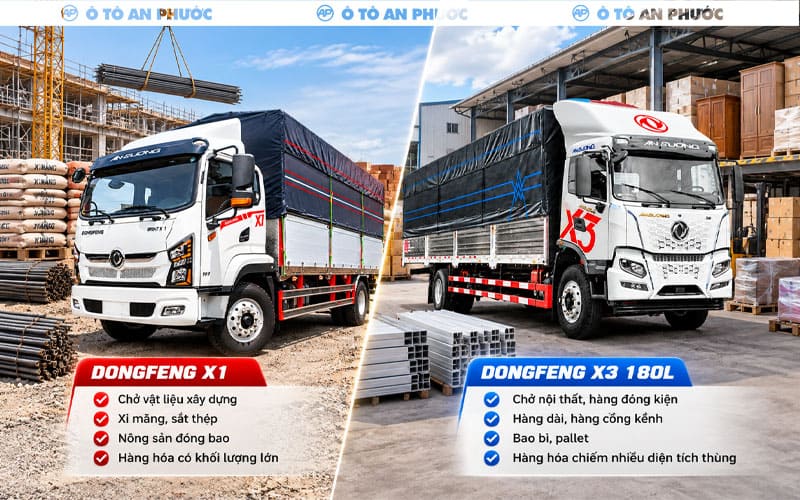 Dongfeng X1 và Dongfeng X3 180L nên chọn xe nào?