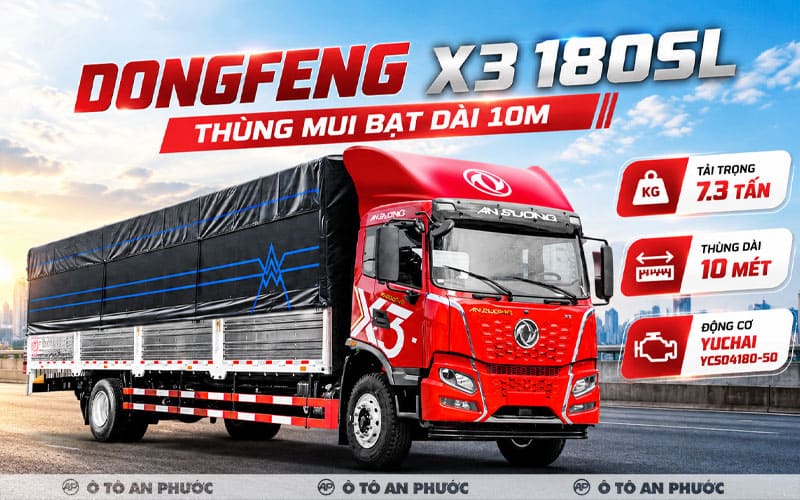 Dongfeng X3 180SL thùng mui bạt 10m